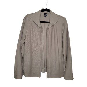 Eileen fisher Womens size small tan Open front 100 cotton long sleeve blazer